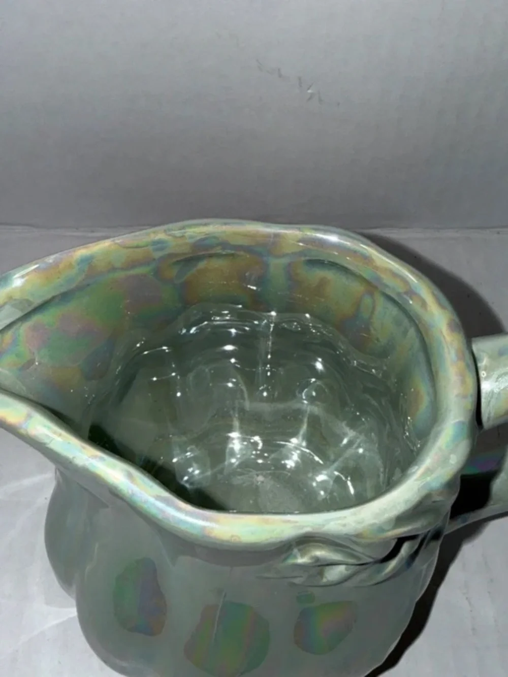 10 Strawberry Street Whimsical Cupboard Iridescent Pumpkin Leaf Pitcher Ceramic